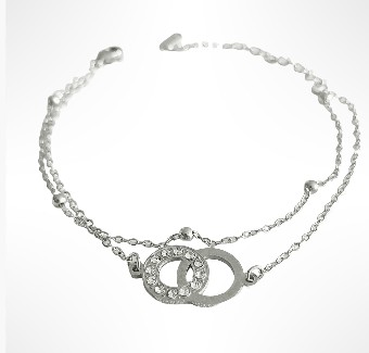 Bracelet double chaîne argenté SALOME