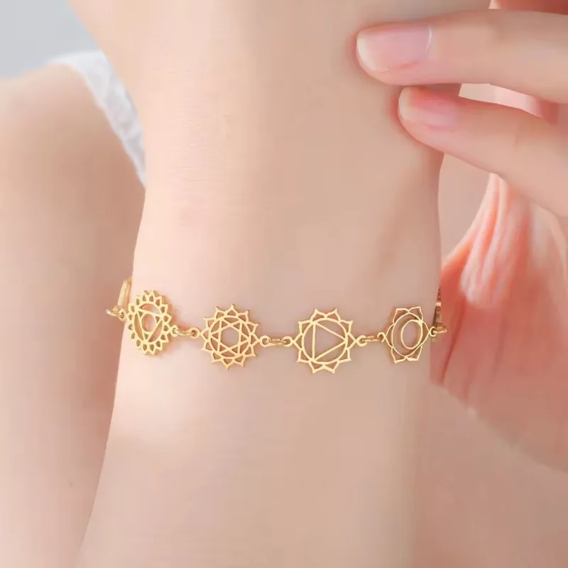 Bracelet chakras doré ASIA