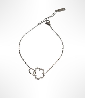 Bracelet trèfle TANY argenté