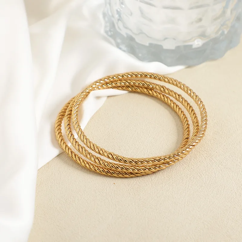 Bracelets torsadés dorés KARA