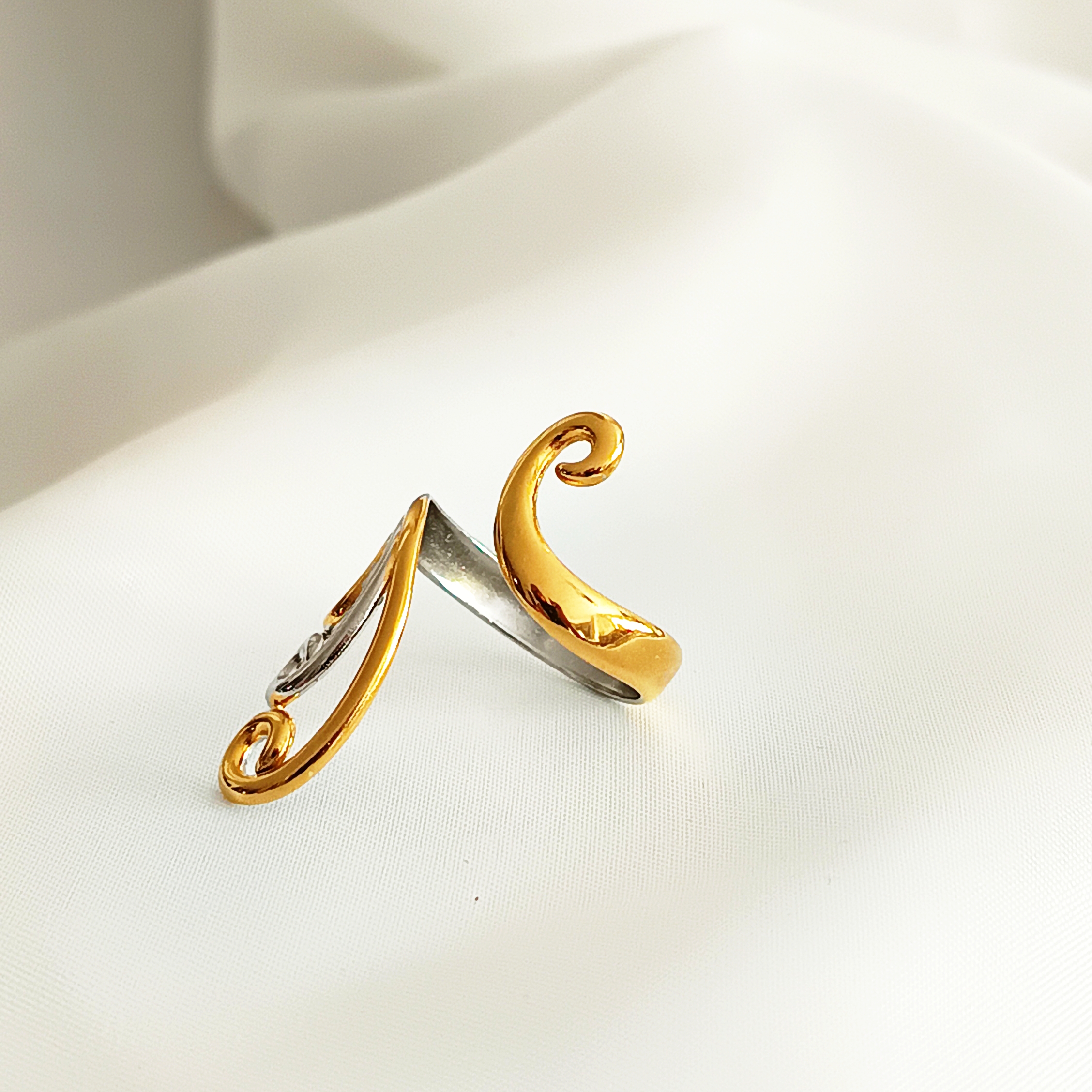 BAGUE LISE BICOLORE