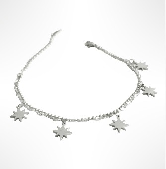 Bracelet chaîne avec breloques étoile PENY argenta