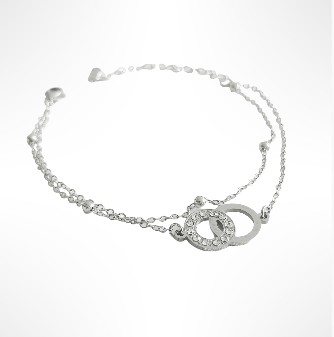 Bracelet double chaîne argenté SALOME