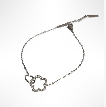 Bracelet   trèfle TANY argenté