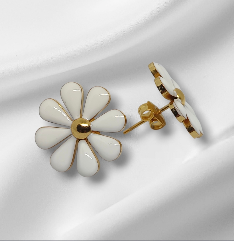 Boucles d'oreilles MARGUERITE blanche