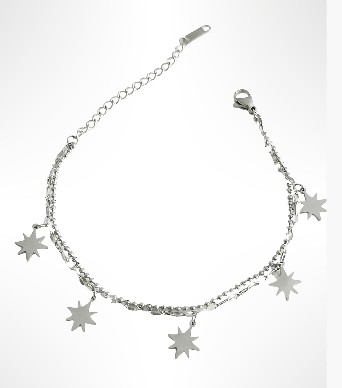 Bracelet chaîne avec breloques étoile PENY argenta