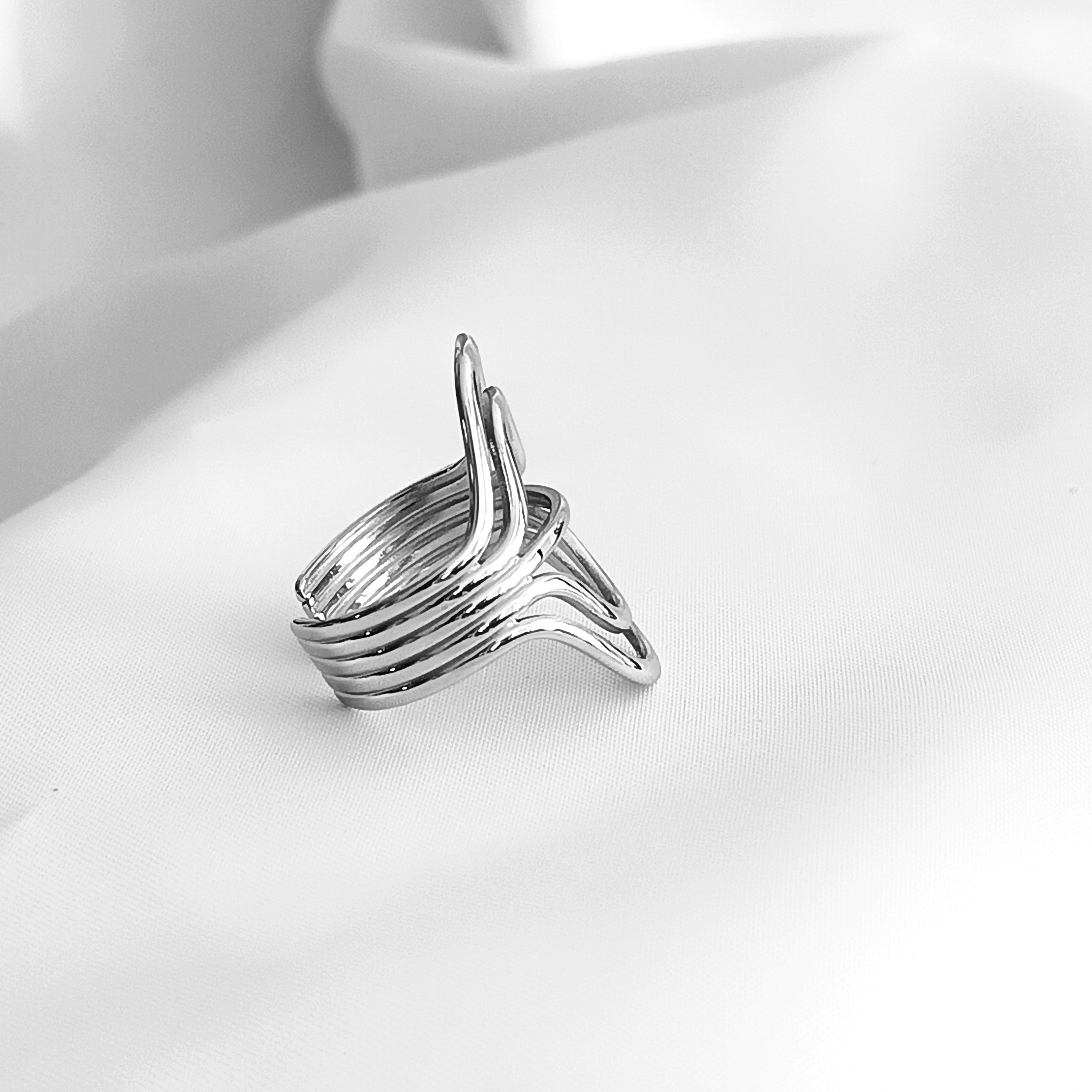 BAGUE ALODIA  acier argent