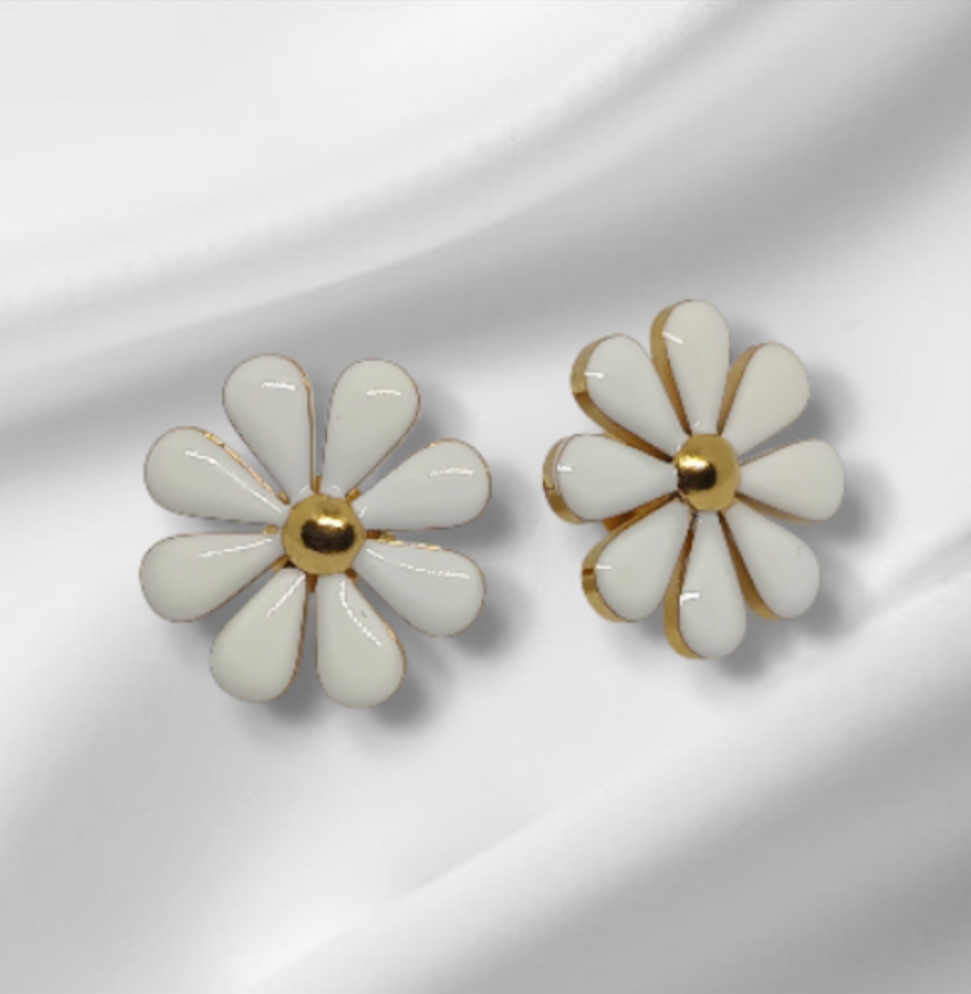 Boucles d'oreilles MARGUERITE blanche