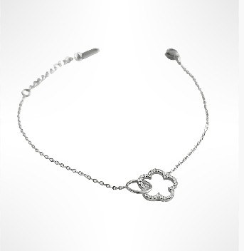 Bracelet   trèfle TANY argenté