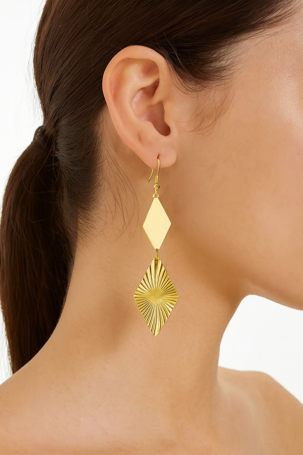 Boucles d'oreilles géométriques dorées LIVIA