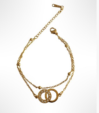 Bracelet double chaîne doré SALOME