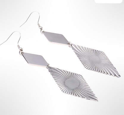 Boucles d'oreilles géométriques argentées LIVIA