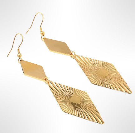 Boucles d'oreilles géométriques dorées LIVIA