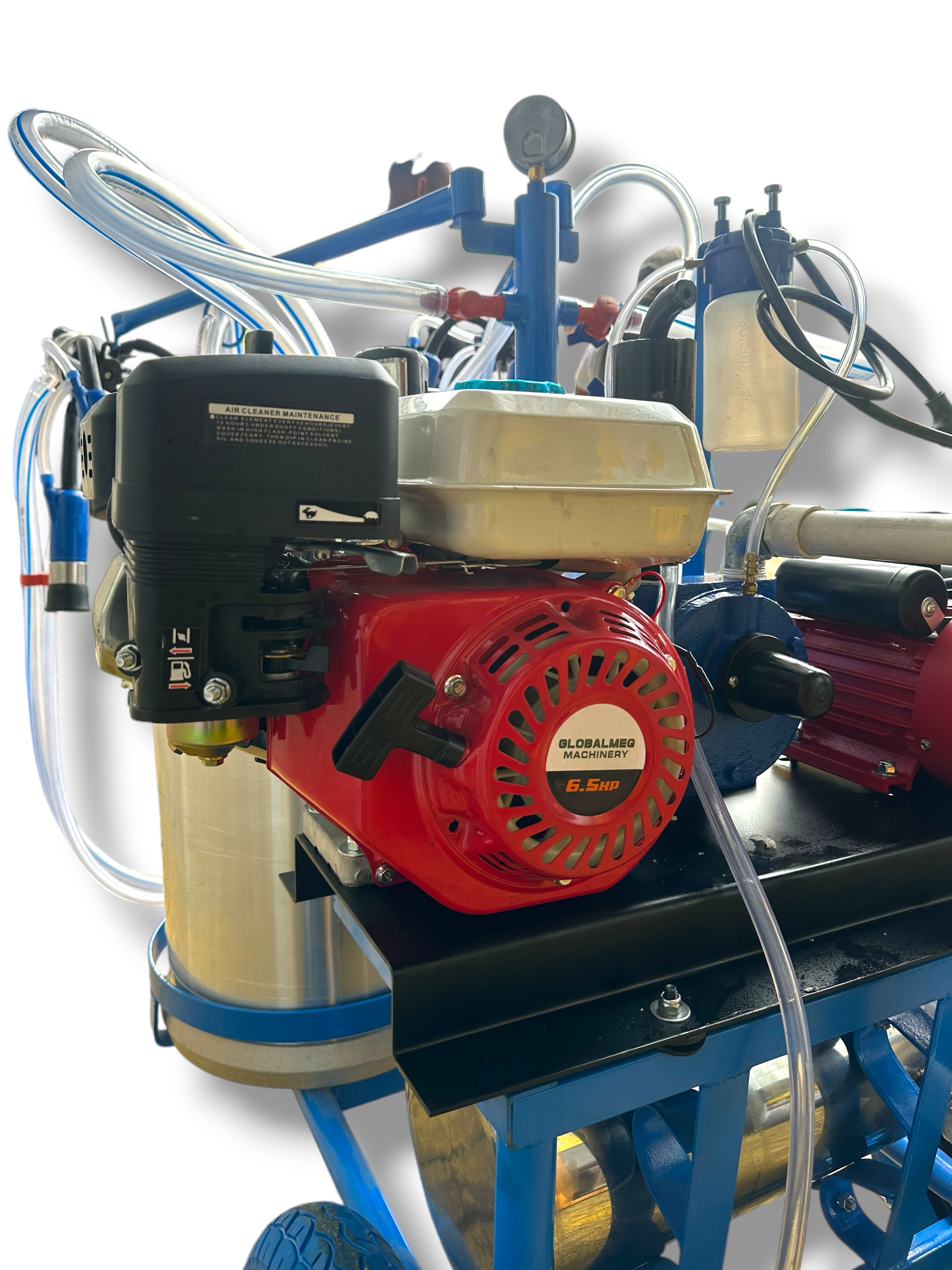 MAQUINA DE ORDEÑO DOBLE CANTINA DOBLE MOTOR MARCA GLOBALMEQ