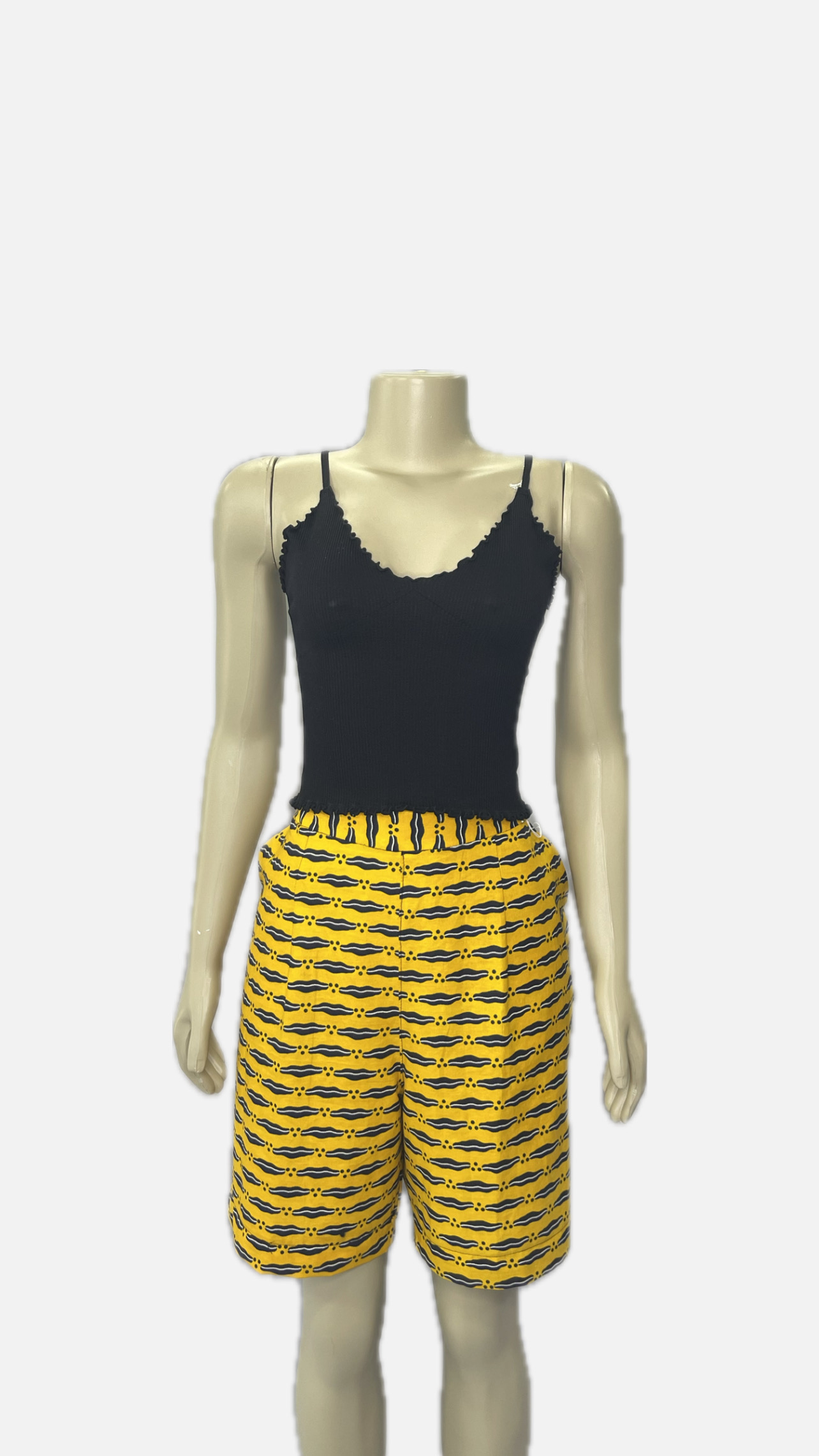 Yellow Patterned Shorts