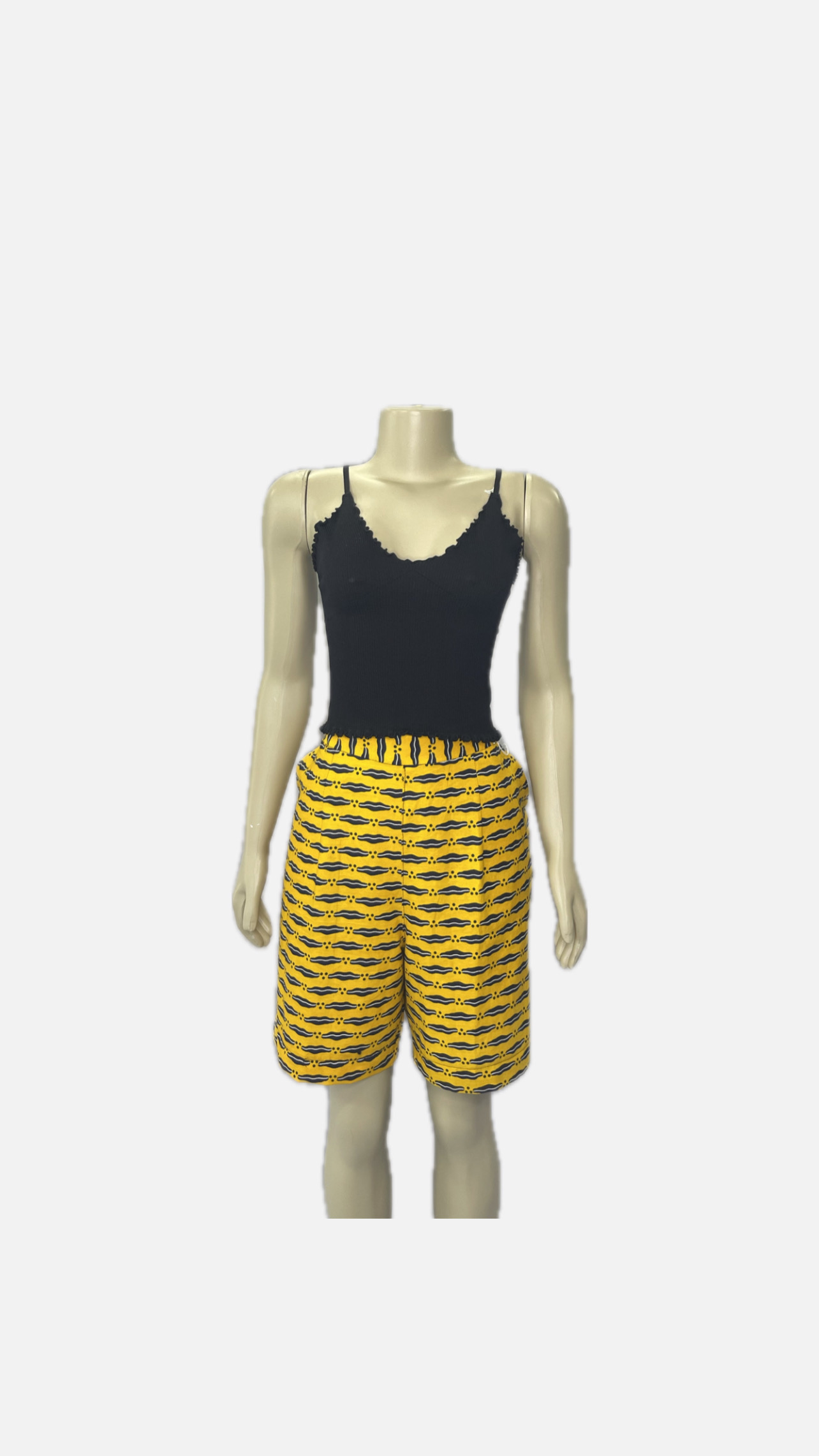 Yellow Patterned Shorts