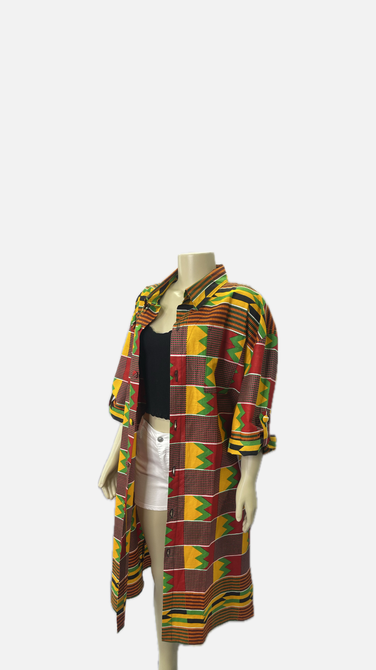 Colorful Kente Shirt Dress