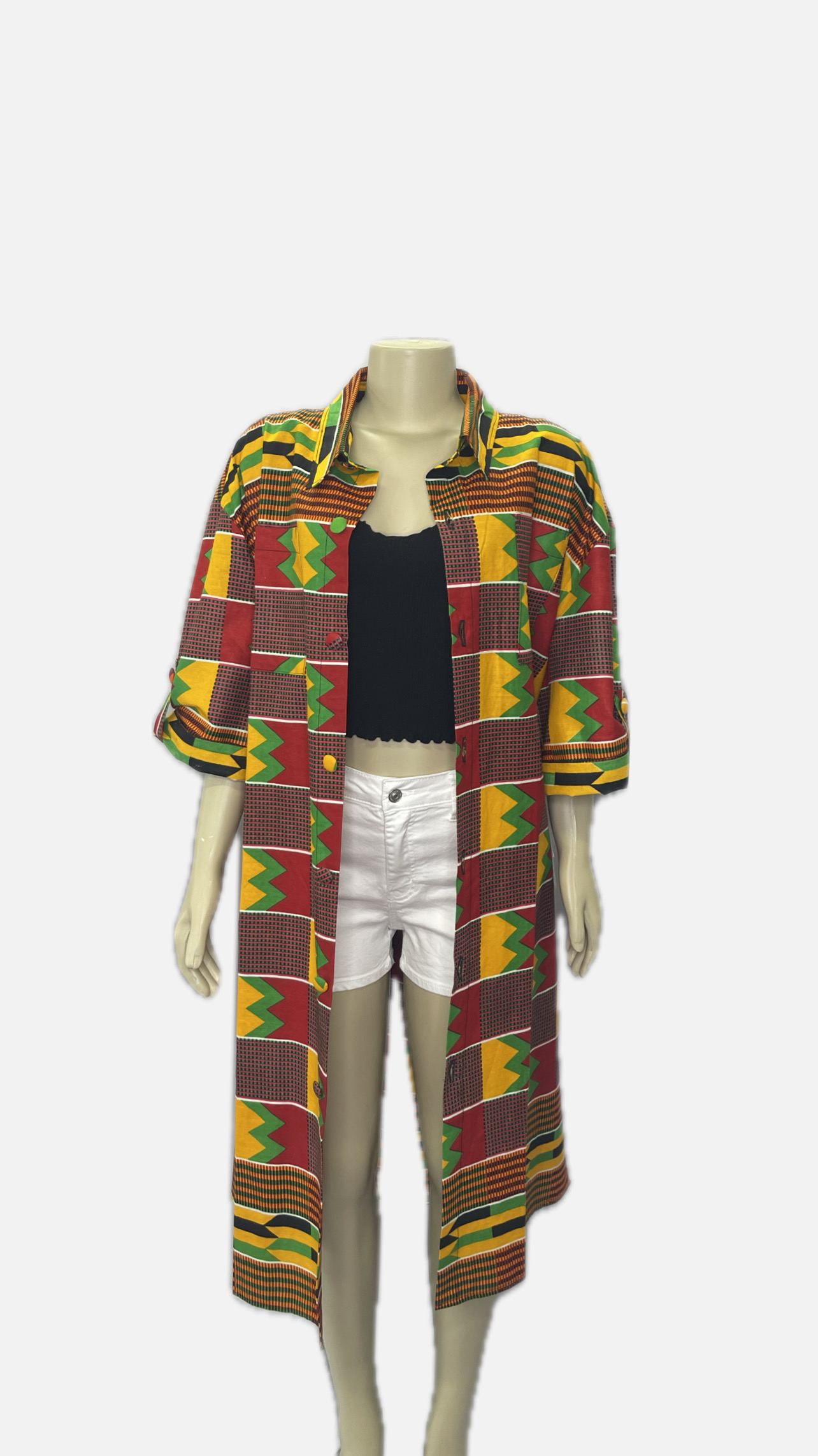 Colorful Kente Shirt Dress