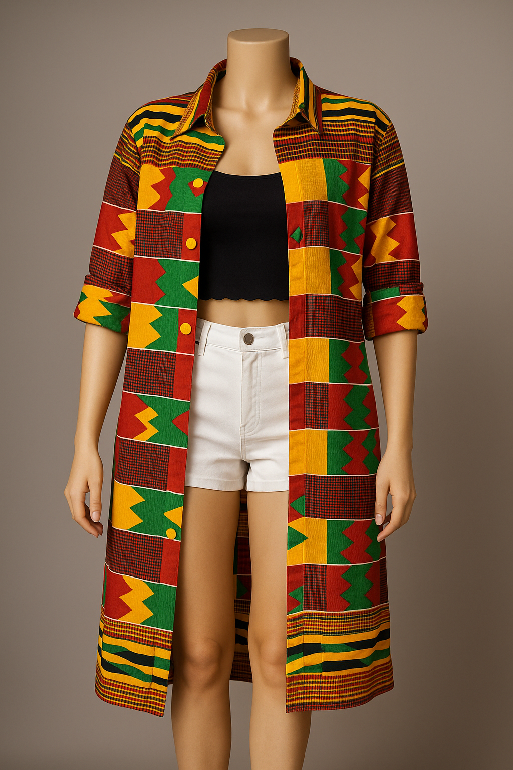 Colorful Kente Shirt Dress