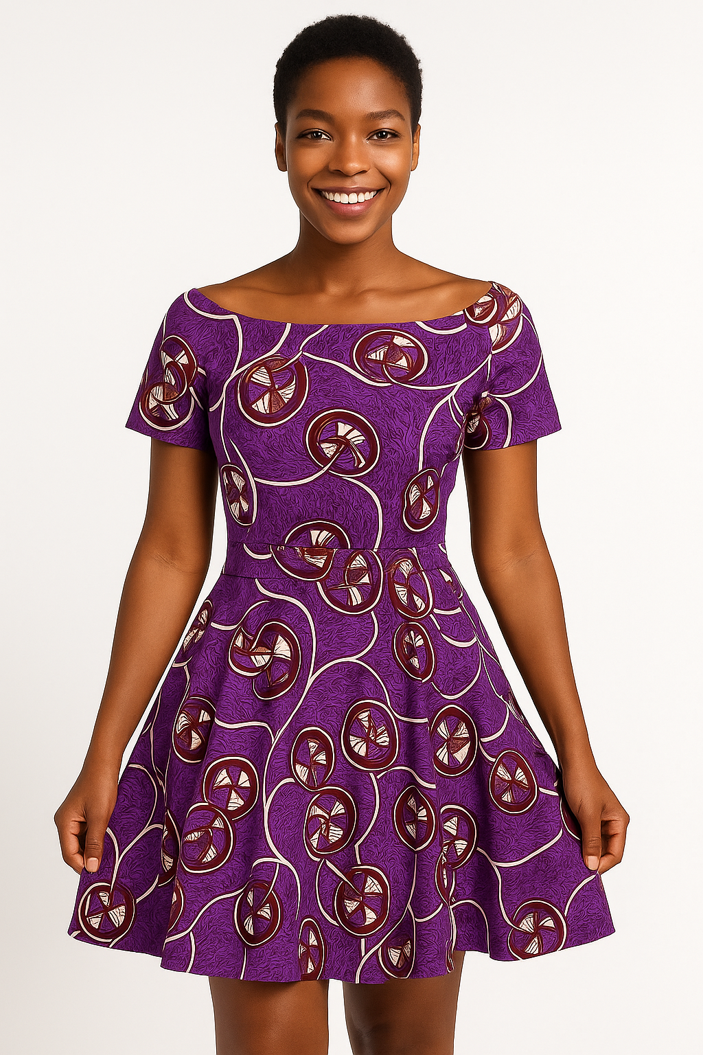 Purple African print Patterned Dress