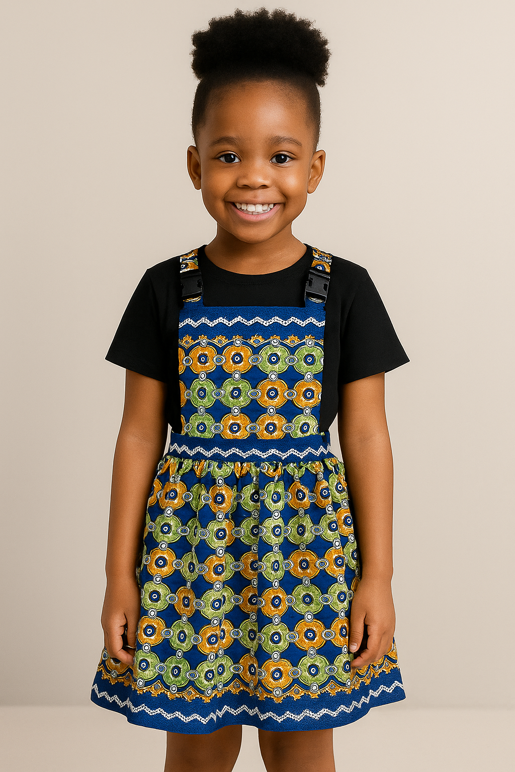 Children's African print Pinafore Dress 1