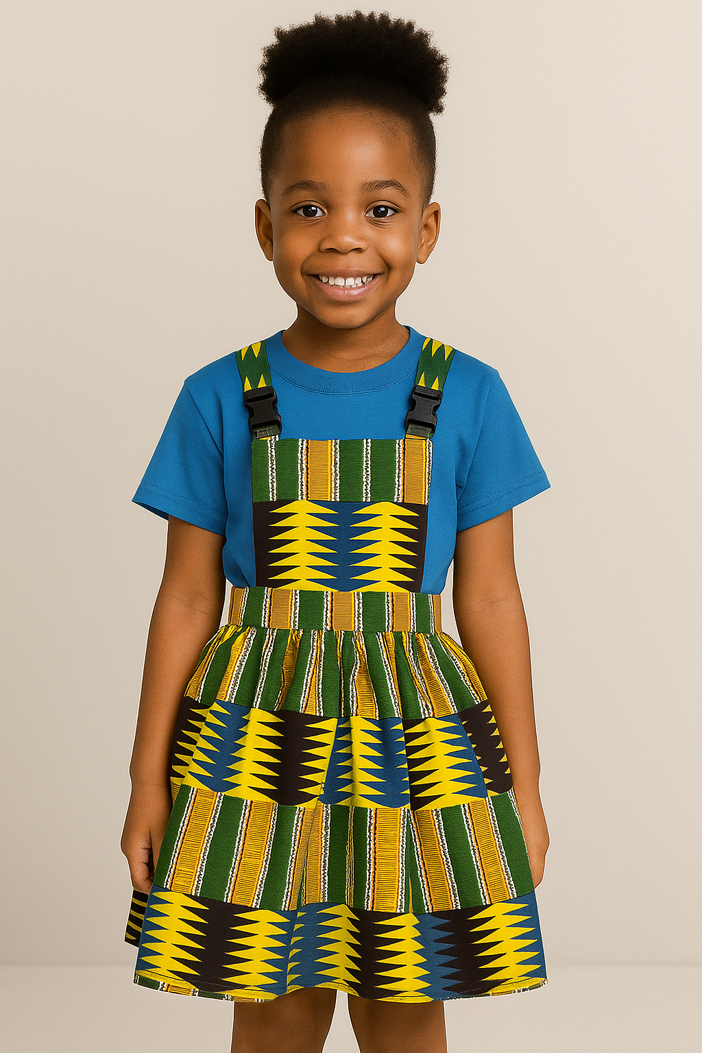 Children's African print Pinafore Dress 2