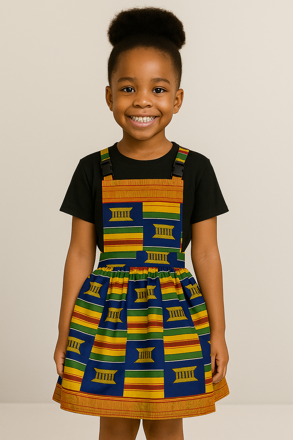 Children's African print Pinafore Dress 3