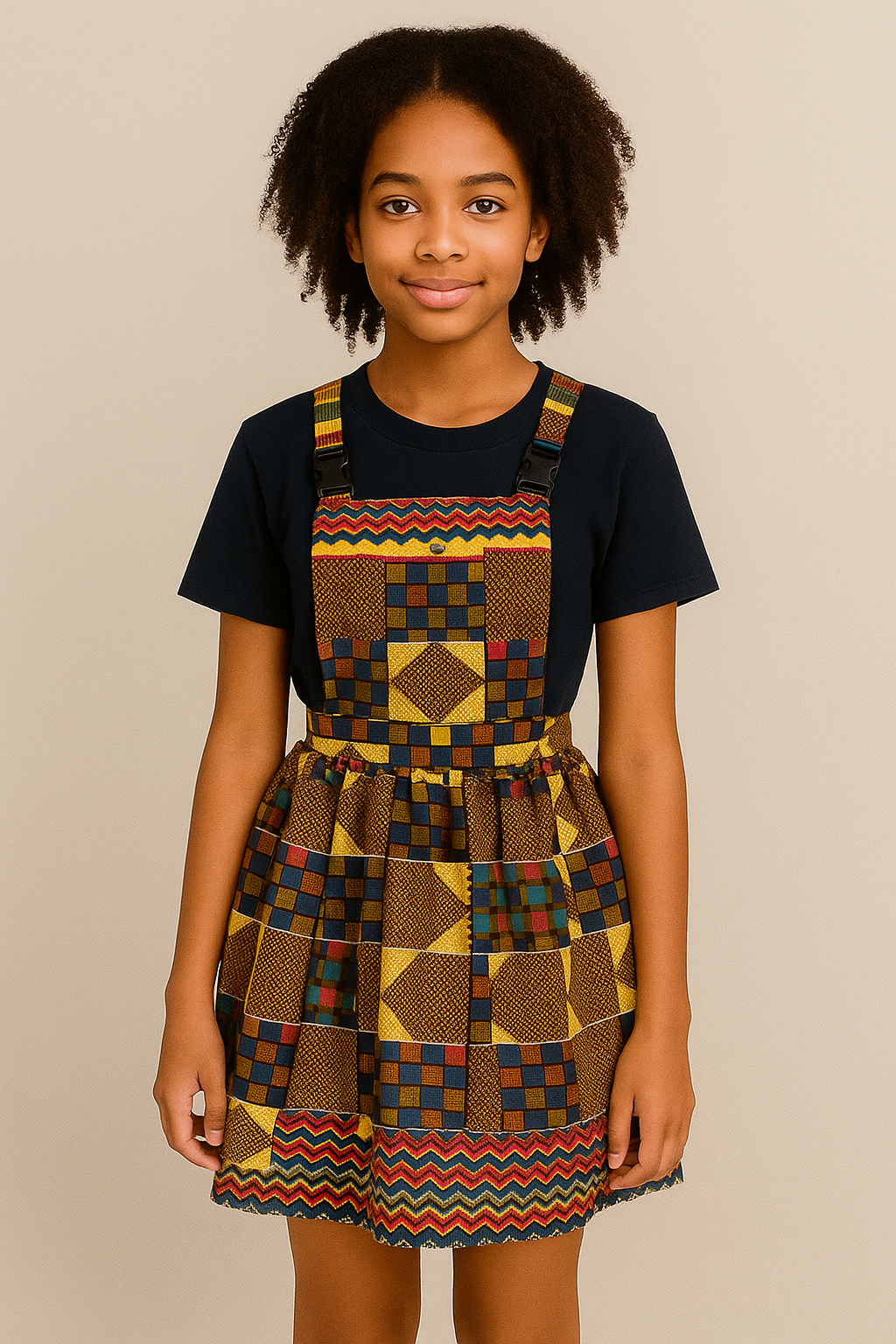 Children's African print Pinafore Dress 4