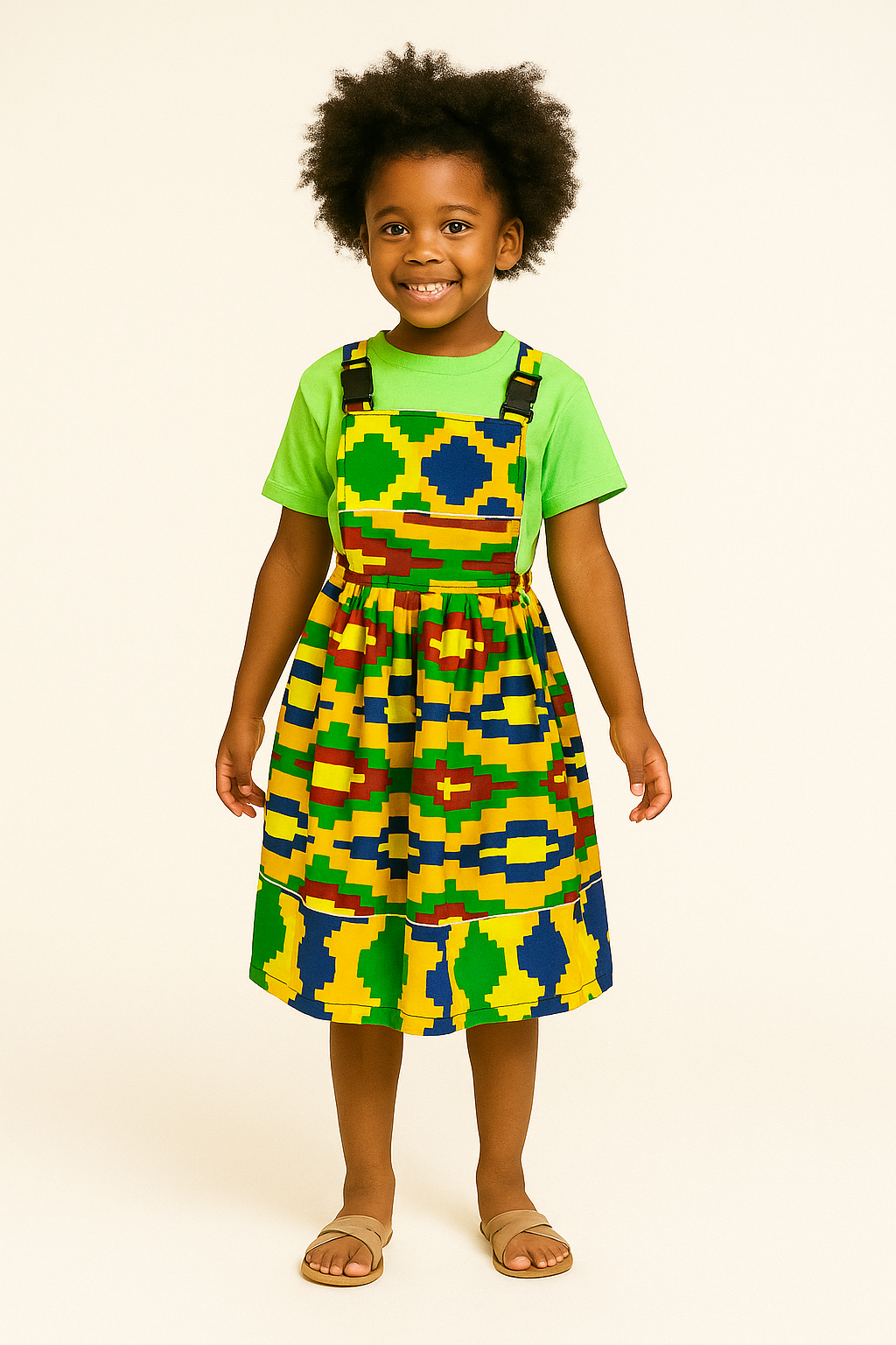 Children's African Print Pinafore Dress 6
