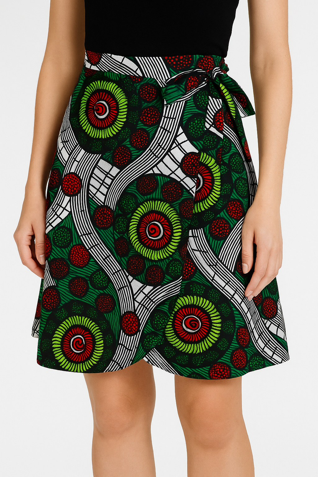 African print Floral Wrap Skirt