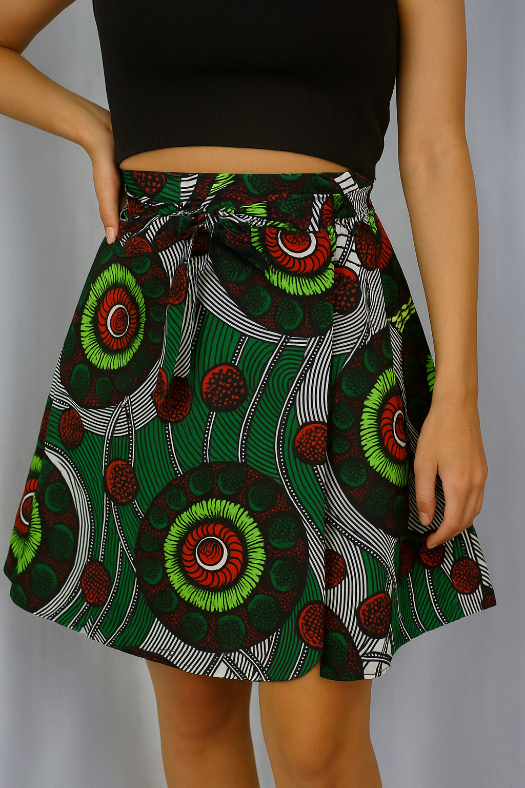 African print Floral Wrap Skirt