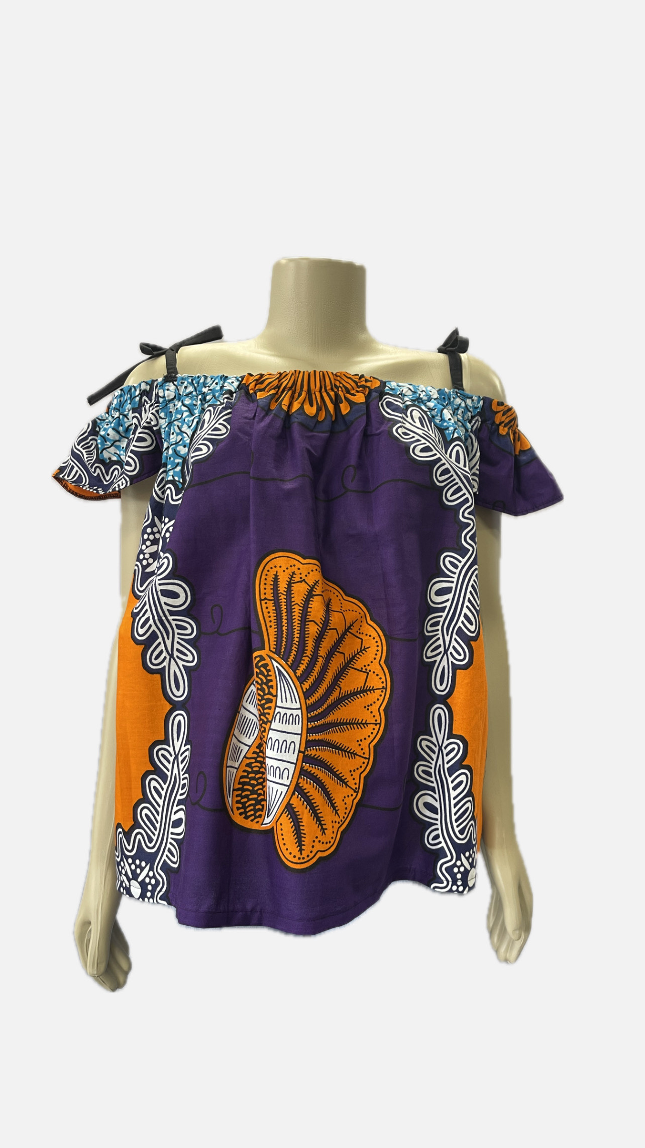 Colorful African print Off-the-Shoulder Top