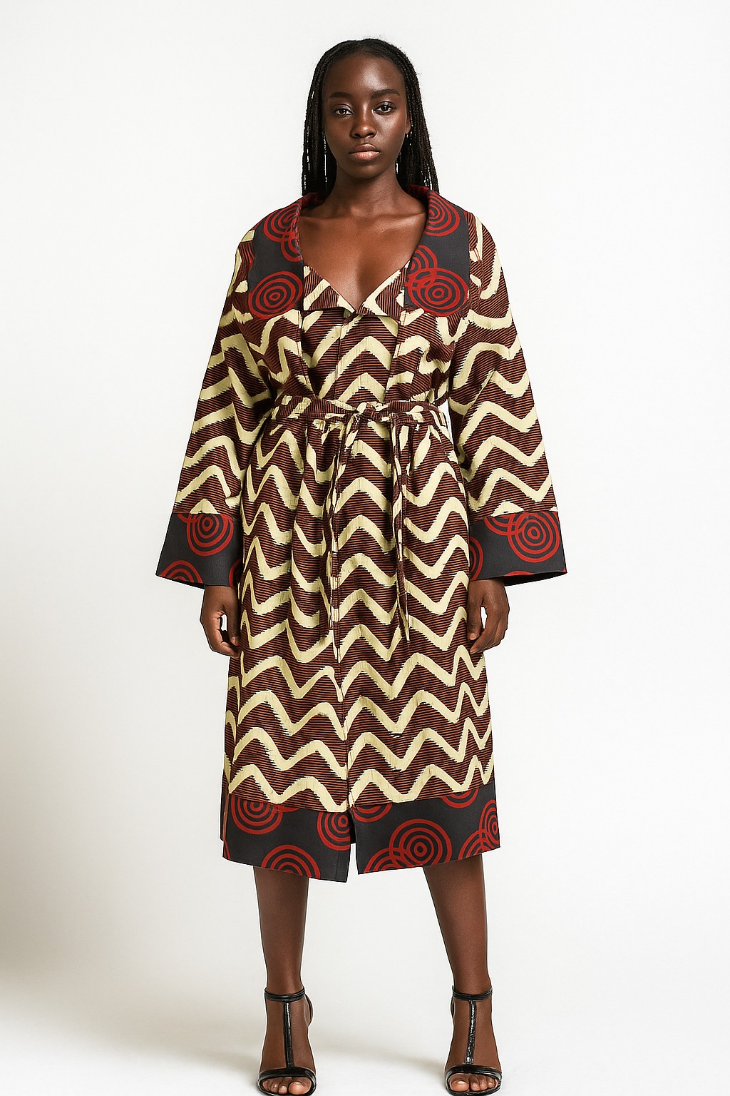 African Print Women's Trench coat