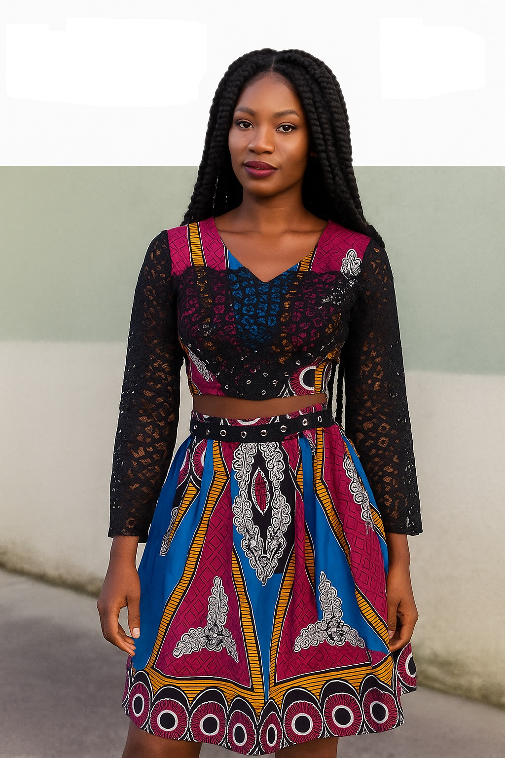 African Print Two-Piece Dress