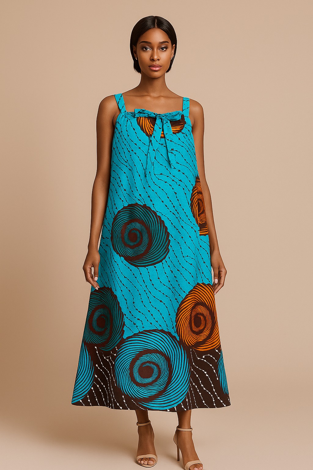 Ocean African Print Maxi Dress