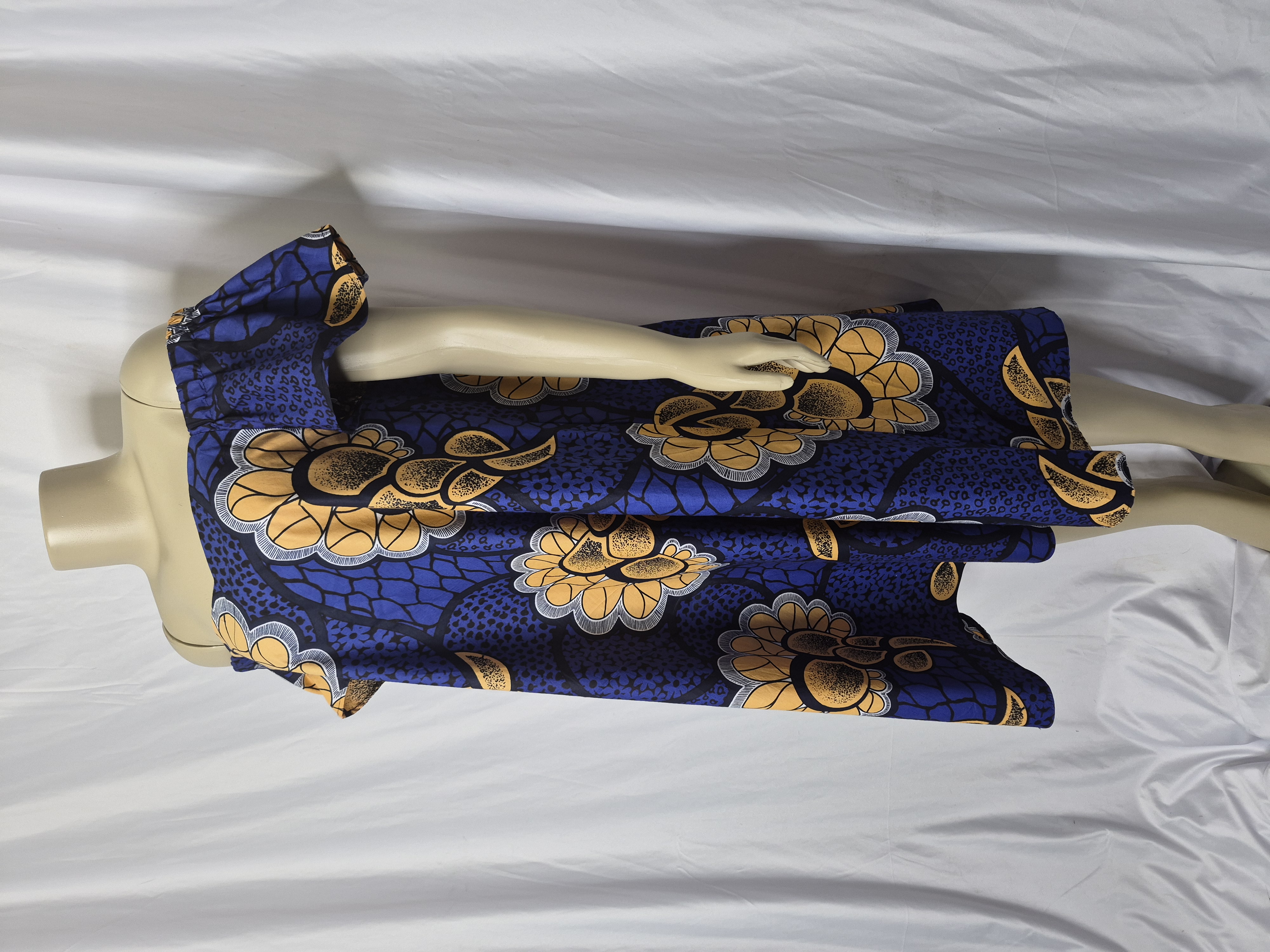 Off-Shoulder Flower African Print Dress