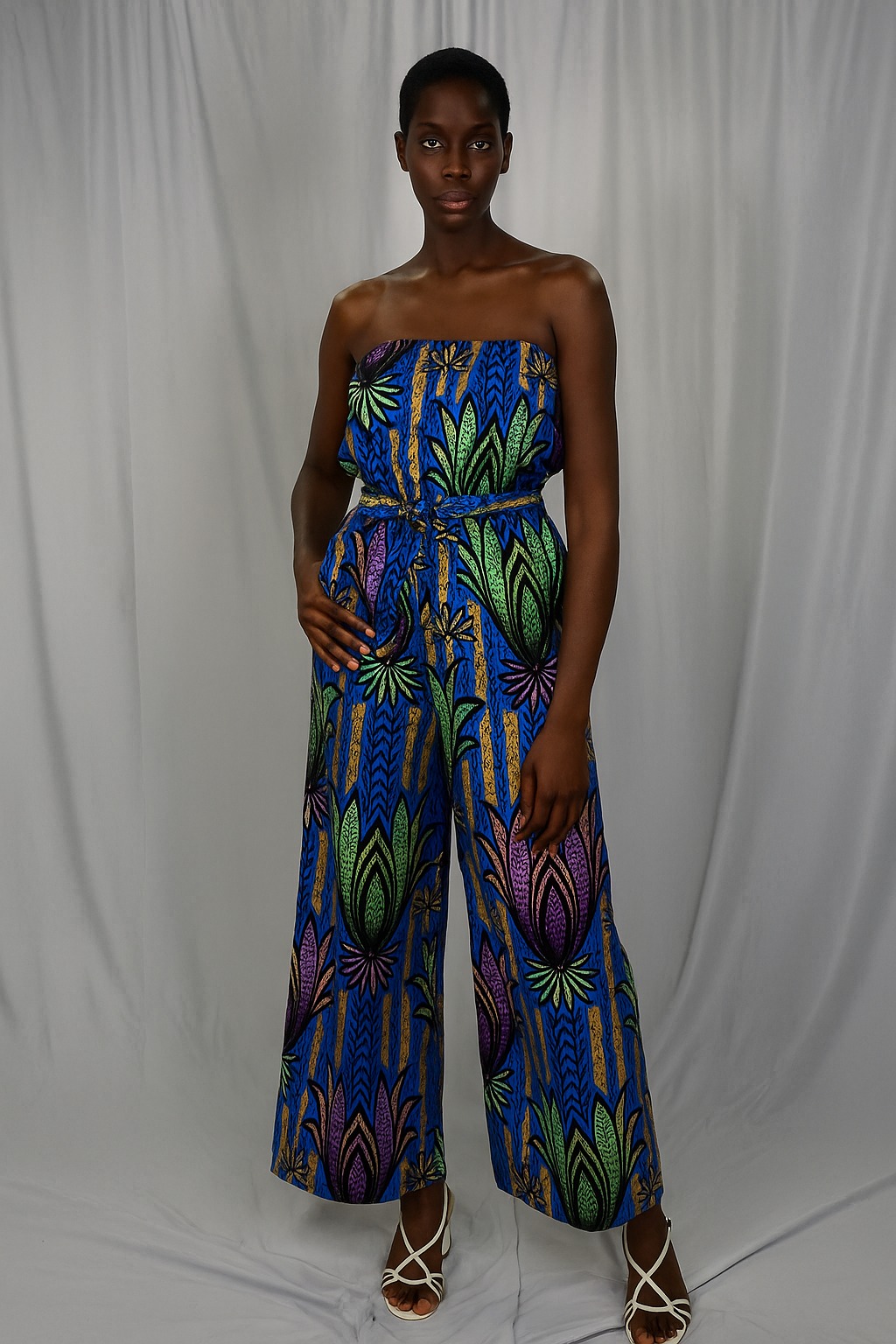 African print Strapless Jumpsuit