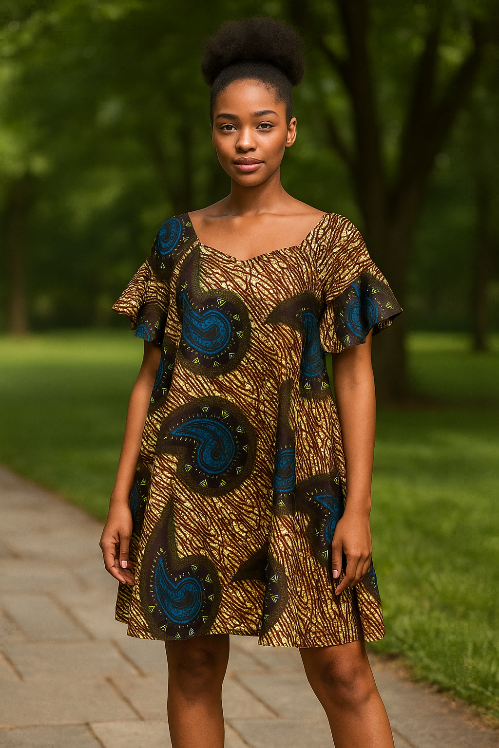 African Print Flare Dress