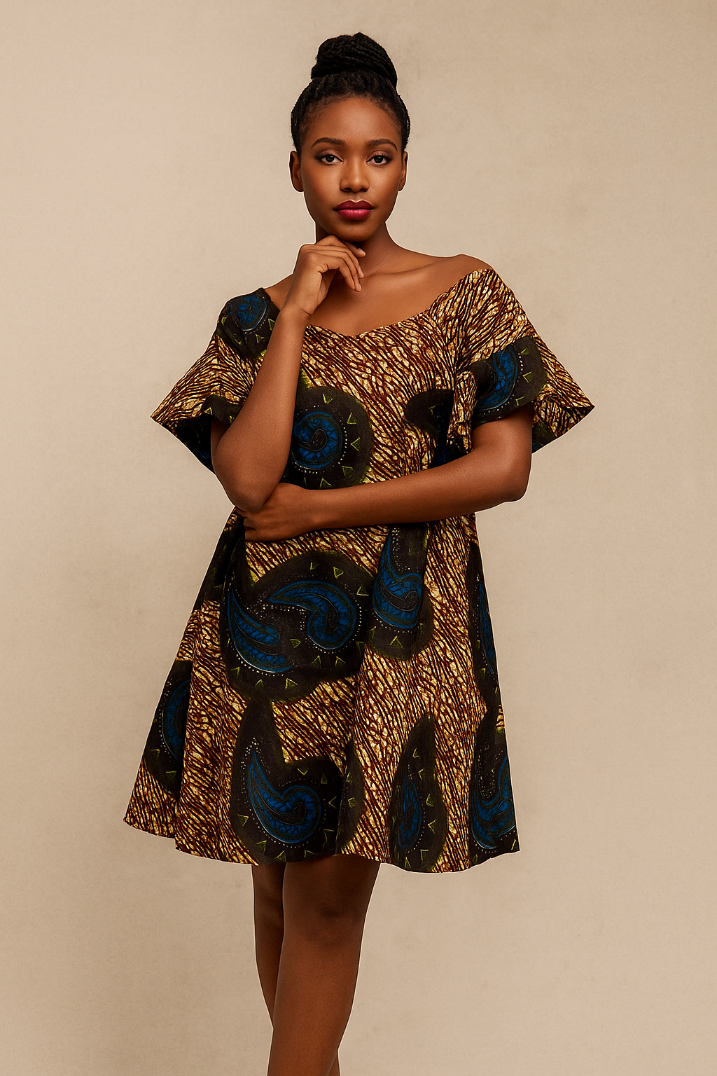 African Print Flare Dress