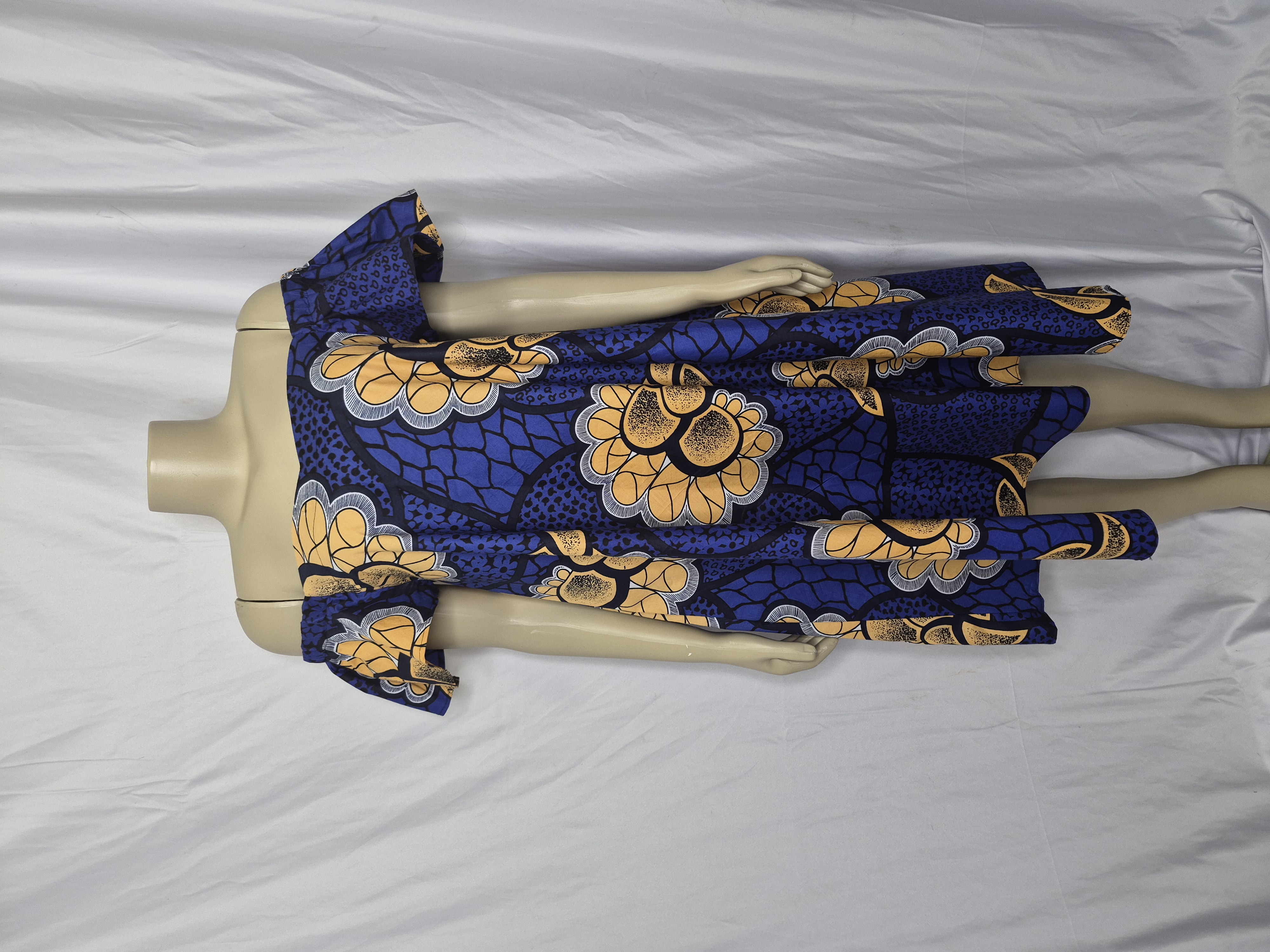 Off-Shoulder Flower African Print Dress