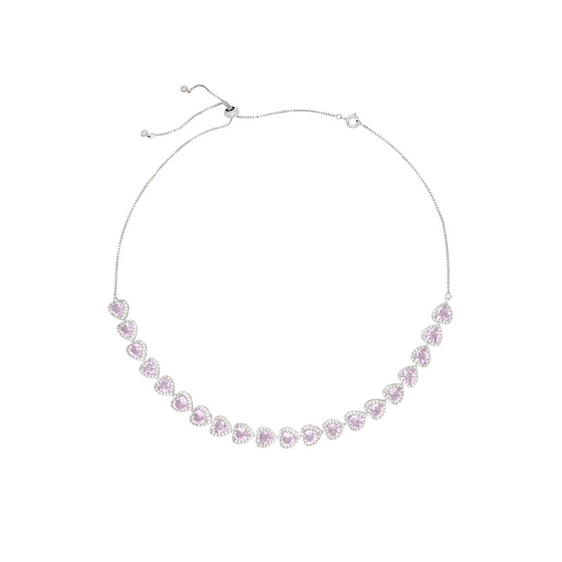 Collar con corazones de cristal