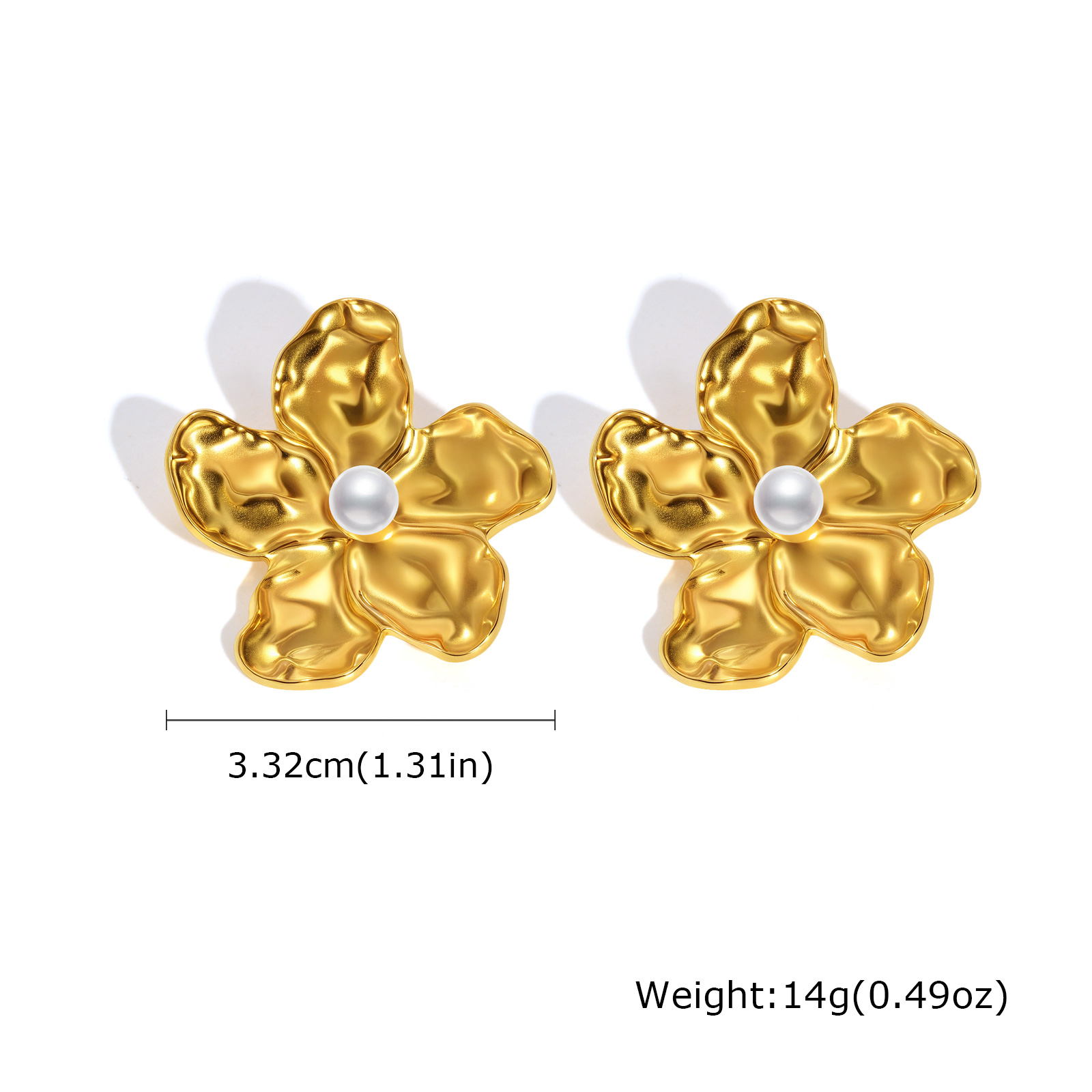 Pendientes de flor dorada