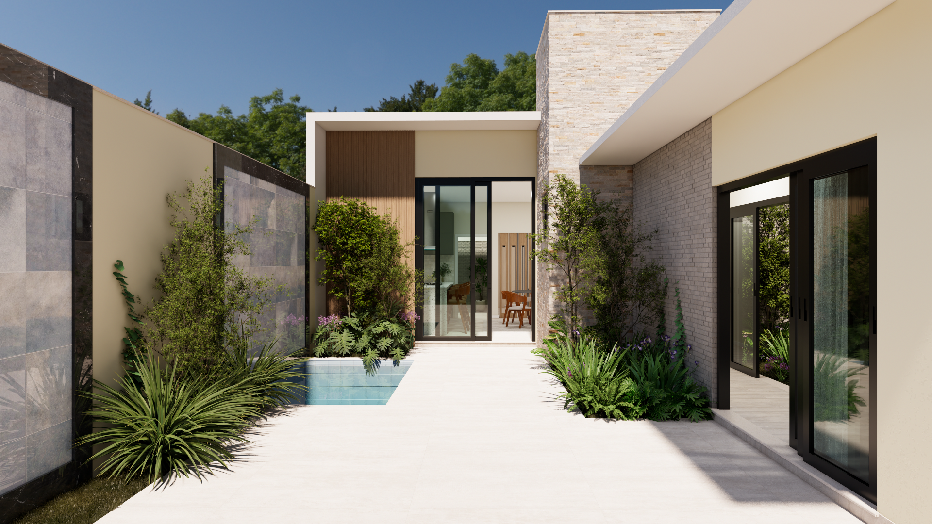Casa em L Pequena e Moderna com 3 Quartos 3 Banheiros | Terreno 10x20m |  PDF e DWG .Cód285A
