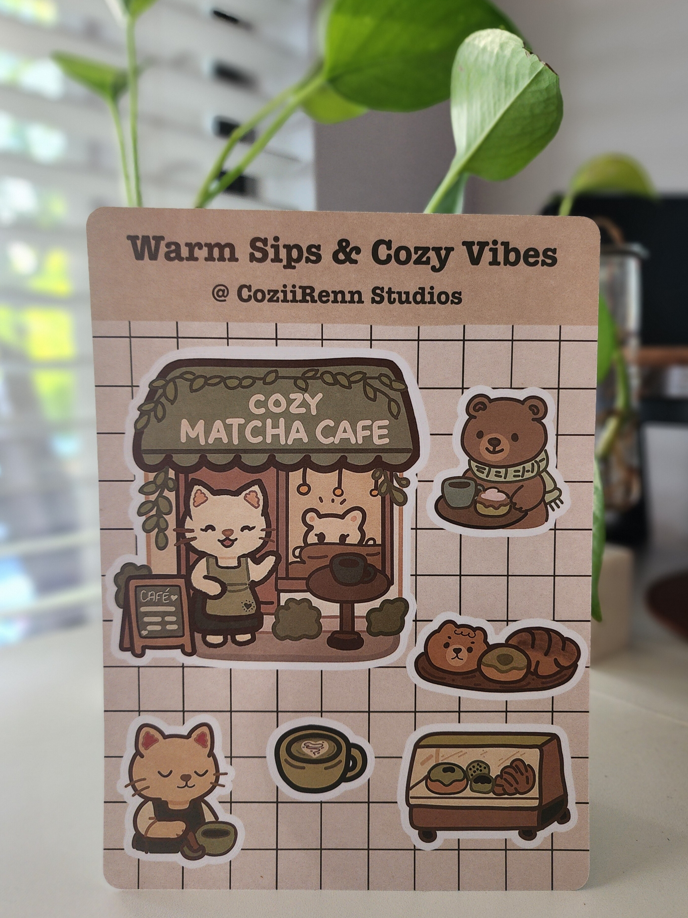 Warm Sips & Cozy Vibes Sticker Sheet