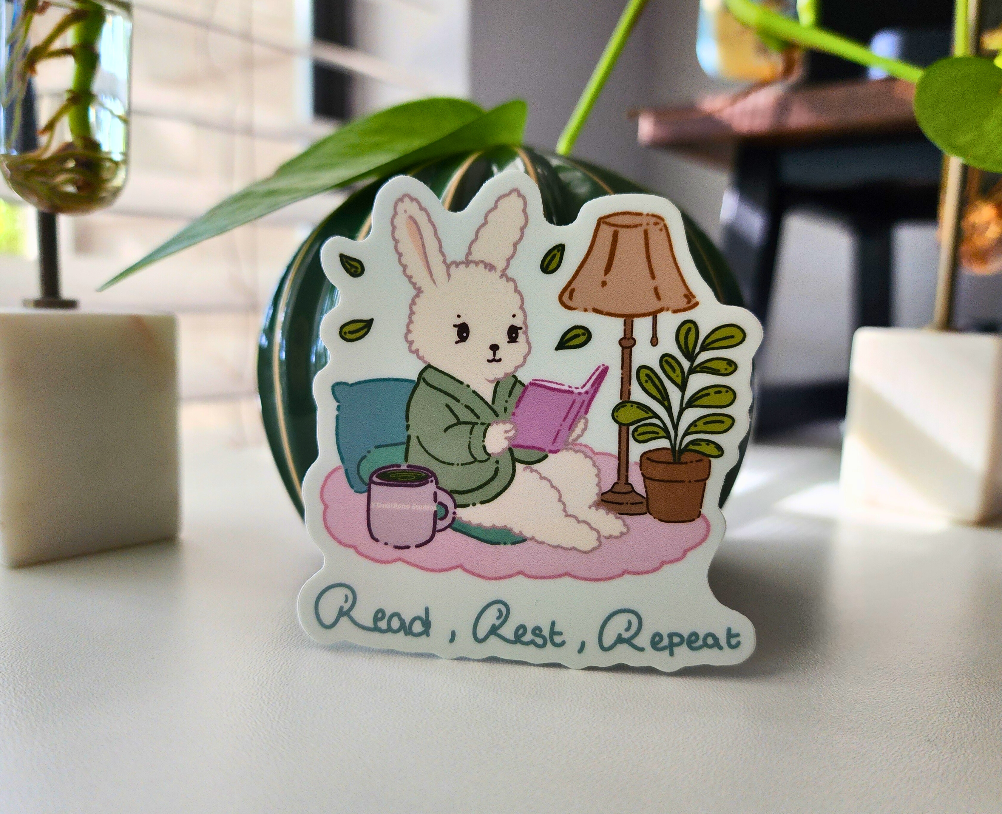 Read, Rest, Repeat Cozy Bunny