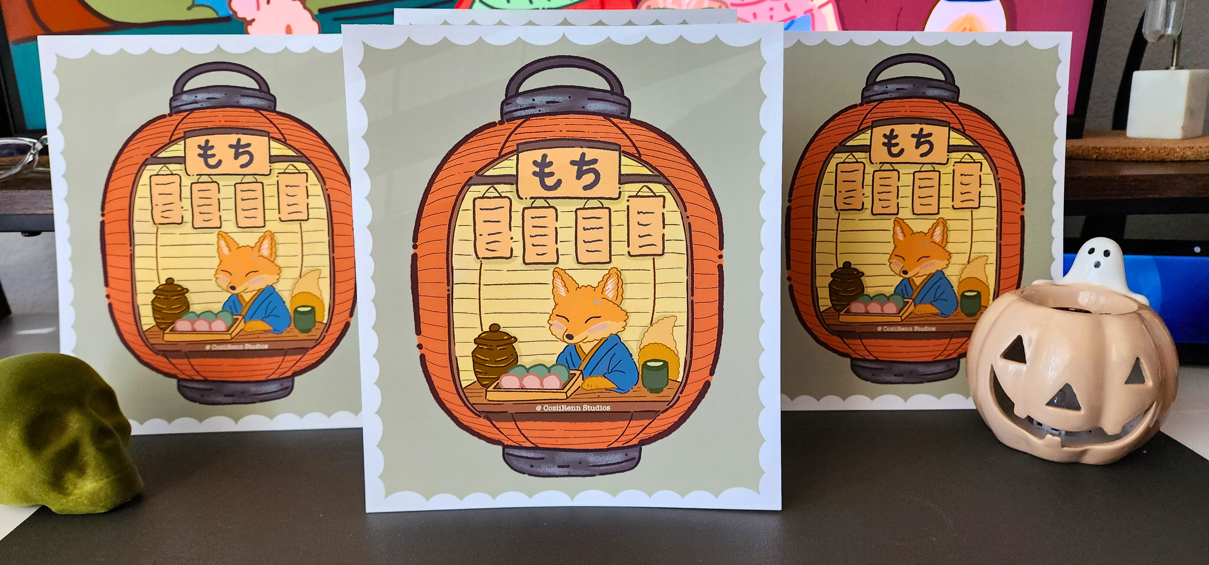 Cozy Lantern Market Art Print