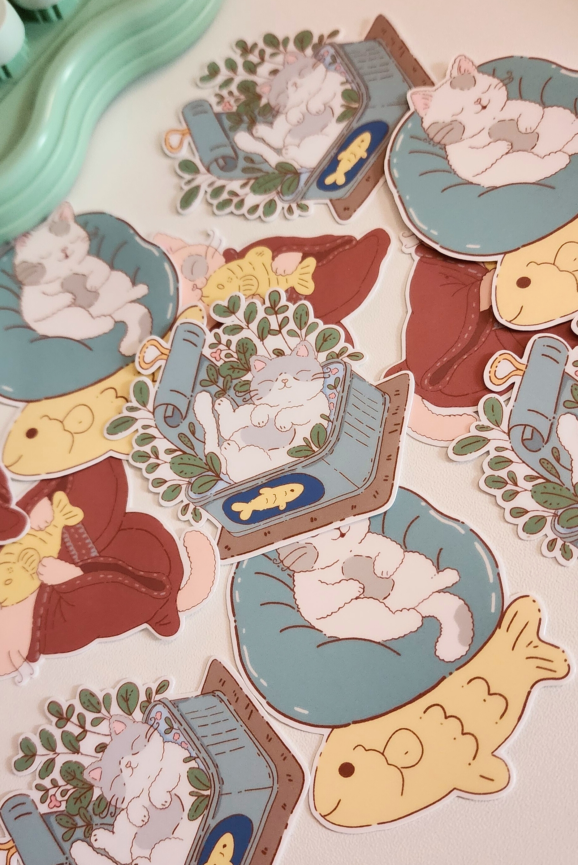 Cute Cat in Tin Sticker