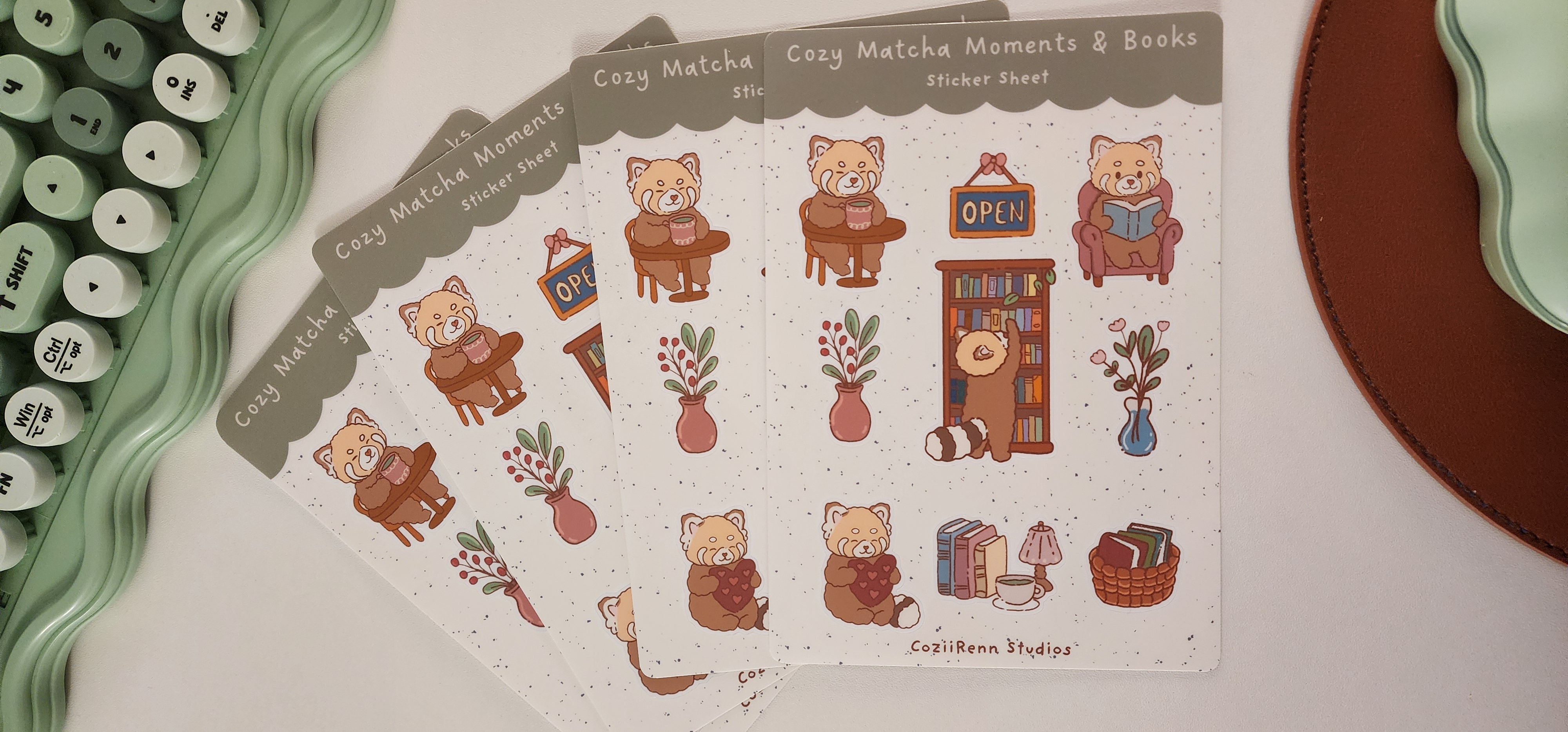Cozy Matcha Moments & Books Sticker Sheet