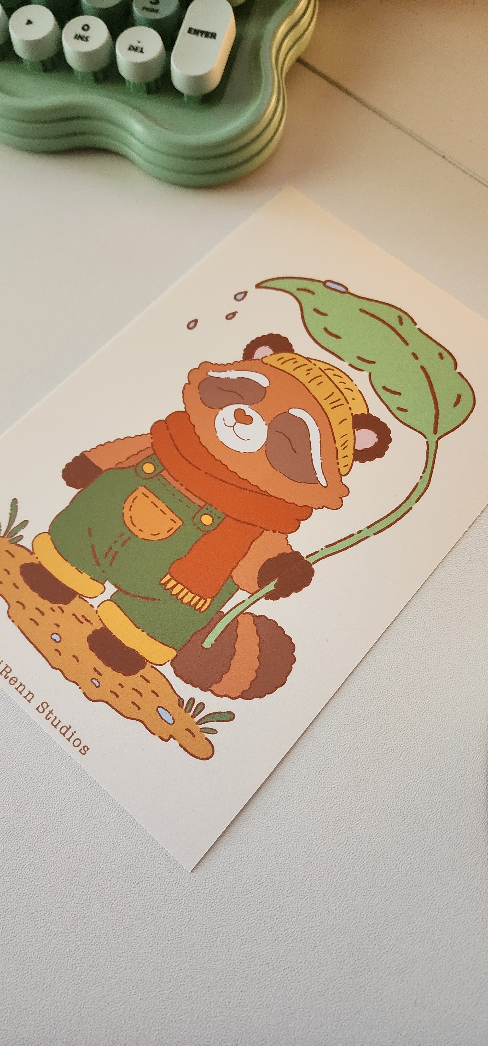 Rainy Day Tanuki Art Print