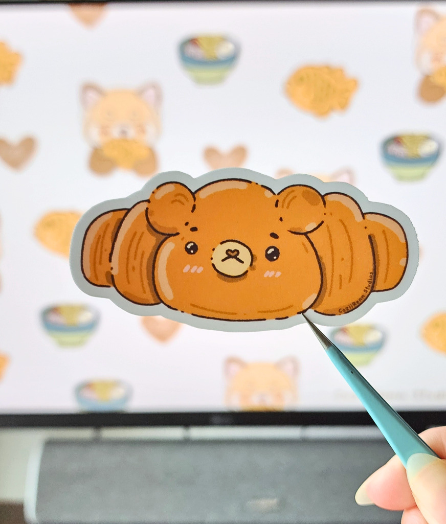 Yummy Teddy Croissant Sticker